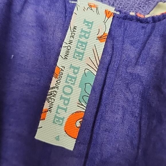 Free People Plum Folklore Beaded Damask Brocade Dress - Picture 4 of 8